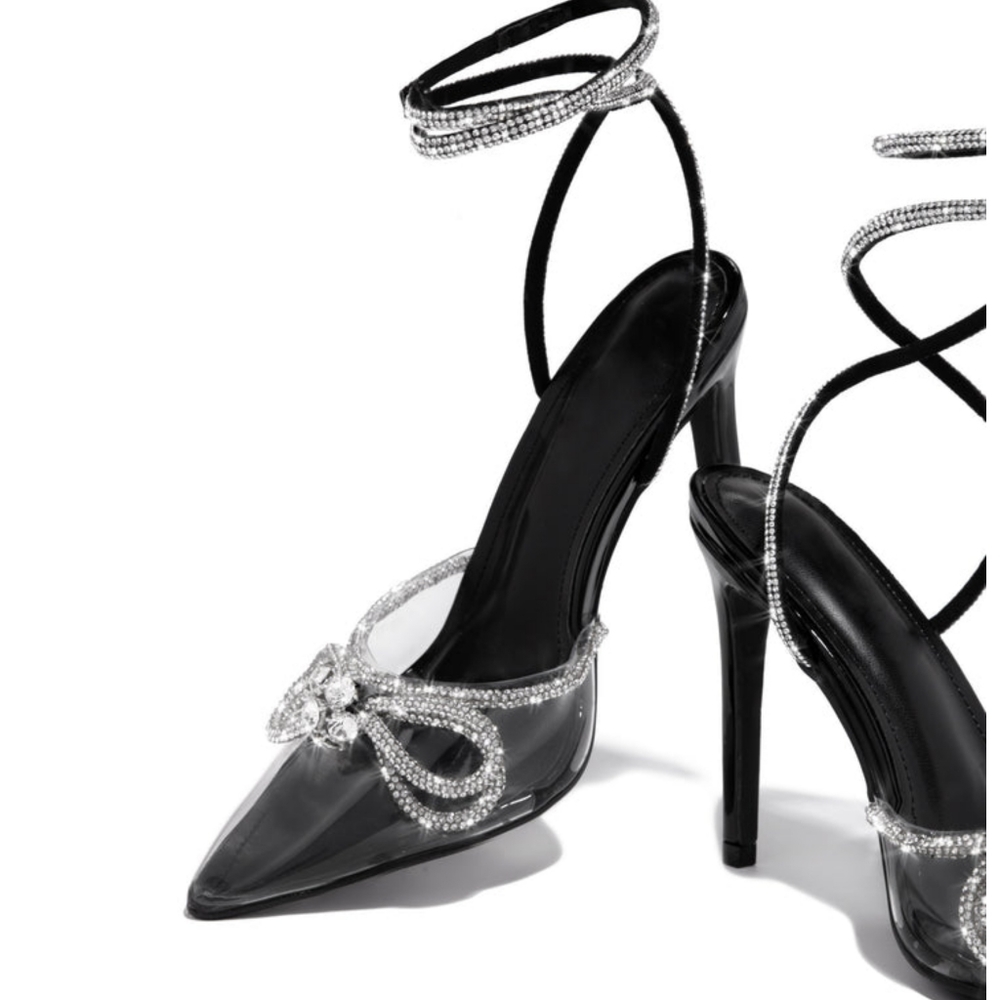 𝙍𝙀𝙎𝙏𝙊𝘾𝙆𝙀𝘿🎥💎Diamond All Over Stiletto Heel - BLACK - Picture 10 of 13